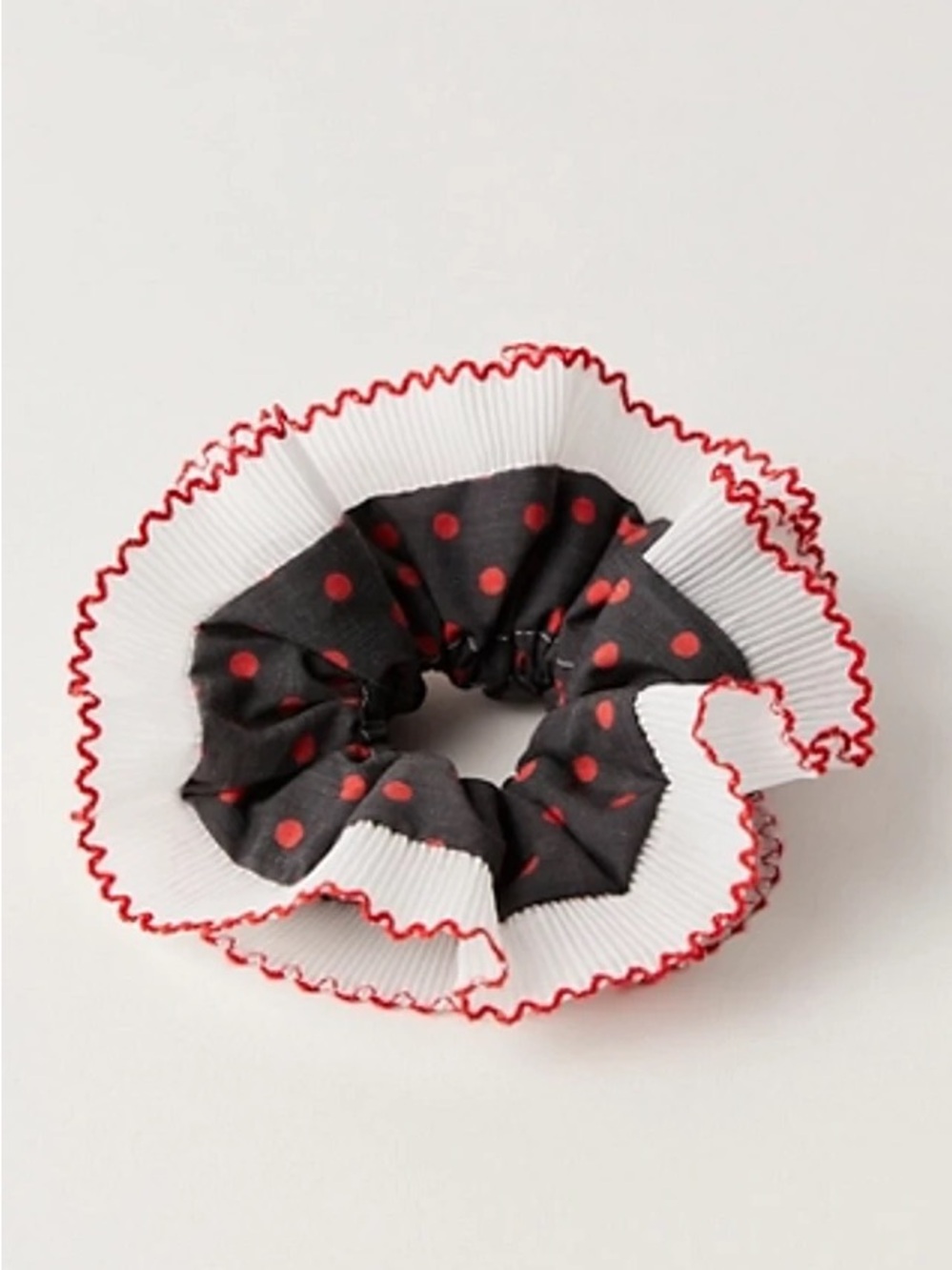 Black and Red Polka Dot Scrunchie Hair Accessory Free people